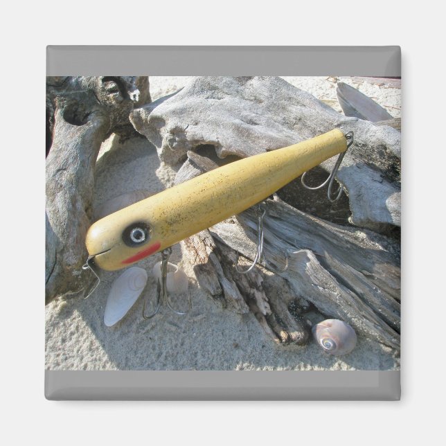 Großer Snook Vintage Köder Magnet (Vorne)