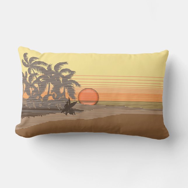 Großer Sonnenuntergang-hawaiische umschaltbare Lendenkissen (Vorderseite)