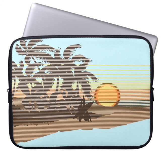 Großer Sonnenuntergang-hawaiischer NeoprenWetsuit Laptopschutzhülle (Vorderseite)