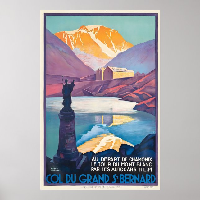 Großer St. Bernhard-Pass Wallis Schweiz Aosta Poster (Vorne)