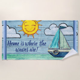 Grosser Strand Handtuch Waves Driftwood Beach