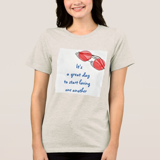 Großer Tag beginnt Liebe Inspiration Tri-Blend Shirt (Vorderseite)