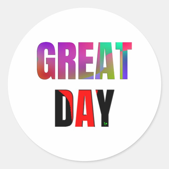 Großer Tag. Runder Aufkleber (Vorderseite)