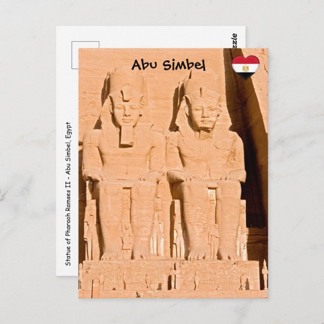 Großer Tempel von Abu Simbel - Ramses II - Ägypten Postkarte (Vorne/Hinten)