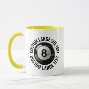 Großer Text GELB Combo 11oz Custom 8 Ball Tasse