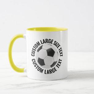 Großer Text GELB Combo 11oz Individueller Fußball Tasse