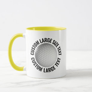 Großer Text GELB Combo 11oz Individueller Golf Tasse