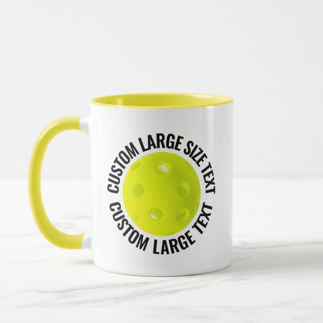 Großer Text GELB Combo 11oz Individueller Pickleba Tasse (Links)
