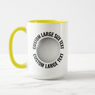 Großer Text GELB Combo 15oz Custom Golf Tasse