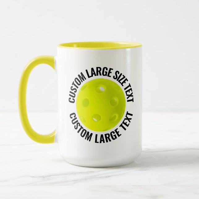 Großer Text GELB Combo 15oz Individueller Pickleba Tasse (Links)