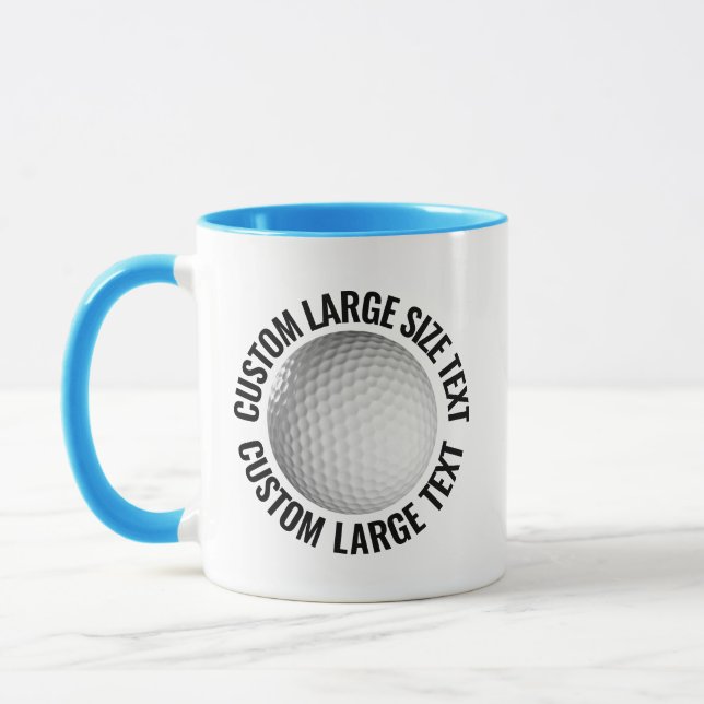 Großer Text HELLBLAU Combo 11oz Custom Golf Tasse (Links)