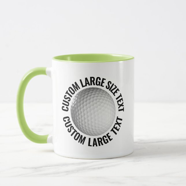 Großer Text LIME GRÜN Combo 11oz Custom Golf Tasse (Links)