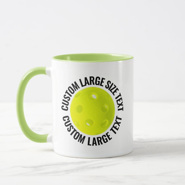 Großer Text LIME GRÜN Combo 11oz Individueller Pic Tasse (Links)
