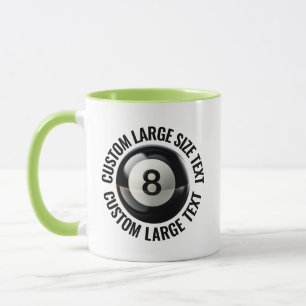 Großer Text LIME GRÜN Combo 325ml Custom 8 Ball Tasse