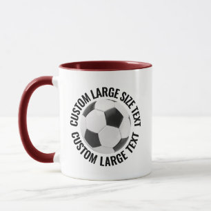 Großer Text MAROON Combo 11oz Individueller Fußbal Tasse