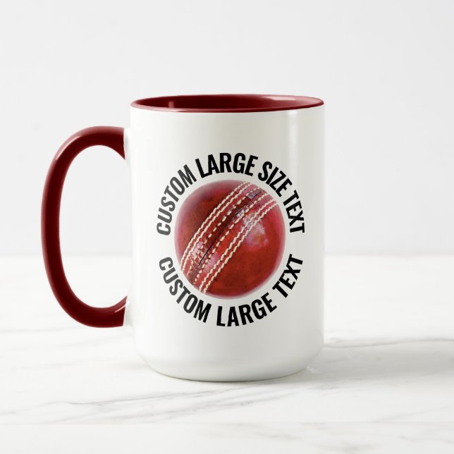 Großer Text MAROON Combo 15oz Custom Cricket Tasse (Links)