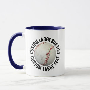 Großer Text NAVY BLAU Kombination 325g Custom Base Tasse