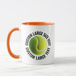 Großer Text ORANGE Combo 11oz Individueller Tennis Tasse