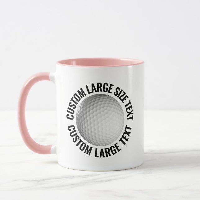 Großer Text PINK Combo 11oz Custom Golf Tasse (Links)