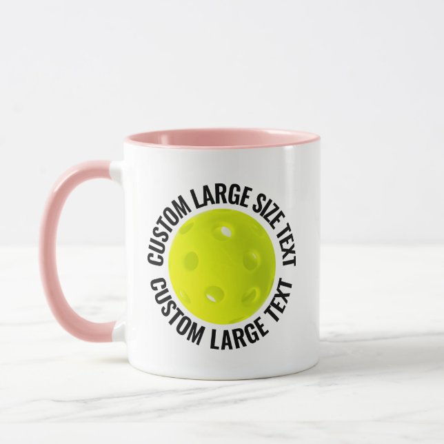 Großer Text PINK Combo 11oz Individuelle Picklebal Tasse (Links)