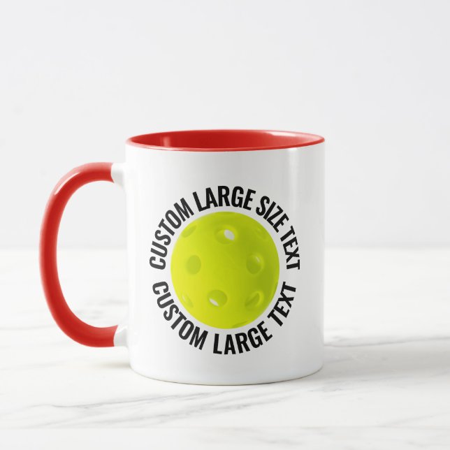 Großer Text ROT Combo 11oz Individueller Picklebal Tasse (Links)