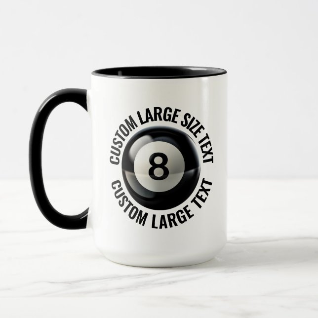 Großer Text SCHWARZ Combo 15oz Benutzerdefinierte  Tasse (Links)