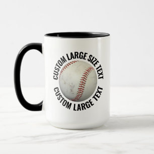Großer Text SCHWARZ Combo 15oz Individueller Baseb Tasse