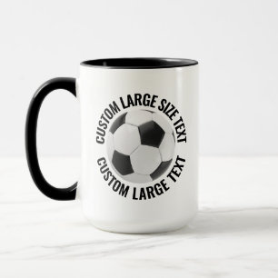 Großer Text SCHWARZ Combo 15oz Individueller Fußba Tasse