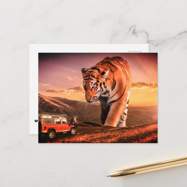 Großer Tiger Postkarte (Vorderseite/Rückseite Beispiel)