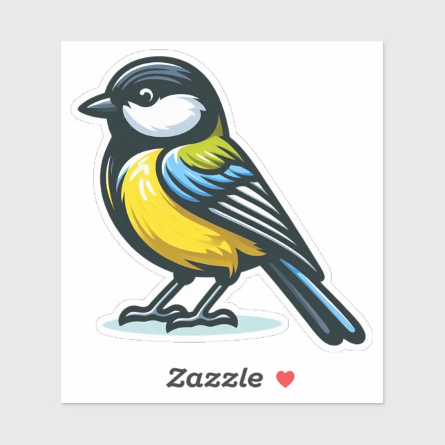 Großer Tit-Vogel, kundenspezifisch geschnitten Vin Aufkleber (Blatt)
