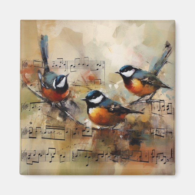 Großer Titmausvogel, auf einer Trennwand gemalt Magnet (Vorne)