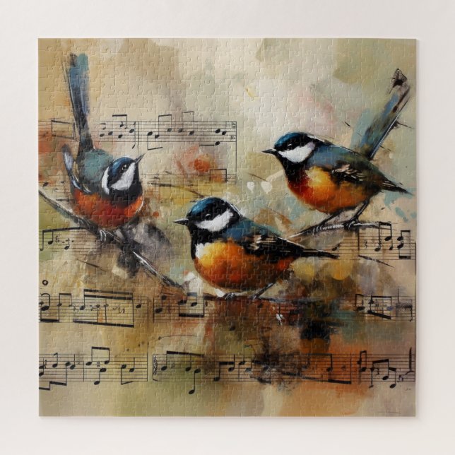 Großer Titmausvogel, auf einer Trennwand gemalt Puzzle (Vertikal)