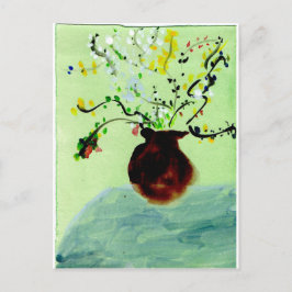 Großer Topf mit blühender Pflanze Postkarte