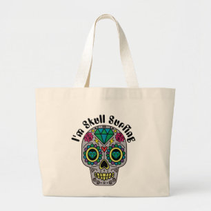 Großer Tote Bag mit dekoriertem abstraktem Totenko Jumbo Stoffbeutel