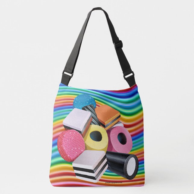 Großer Tote Tasche. Candy Allsorts Kaskade Tragetaschen Mit Langen Trägern (Vorderseite)