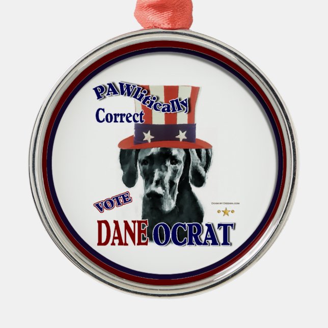 Großer toter politischer Humor Silbernes Ornament (Vorne)