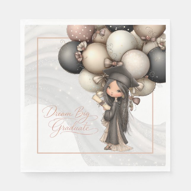 Großer Träumer Absolvent – Whimsical Mädchen  Serviette (Vorderseite)