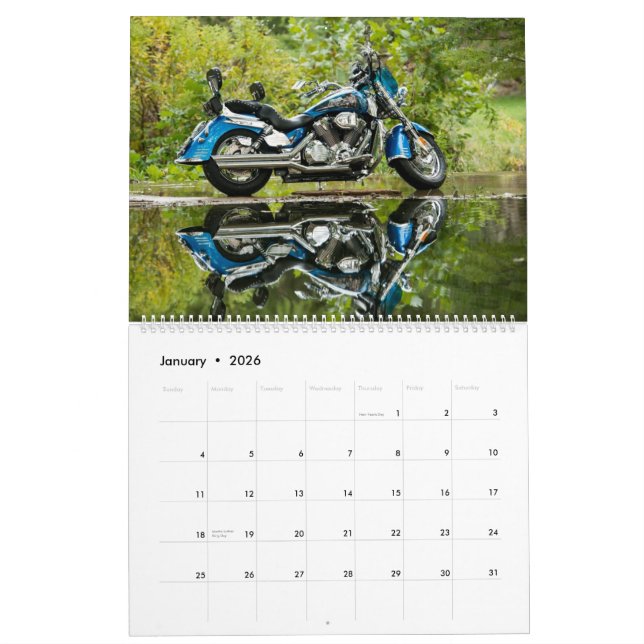Großer Tyrann-Motorrad-Kalender Kalender (Jan 2026)