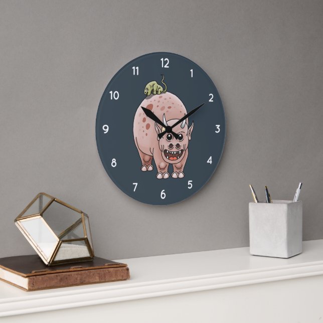 Großer und Kleiner Dinosaurier Große Wanduhr (Büro)