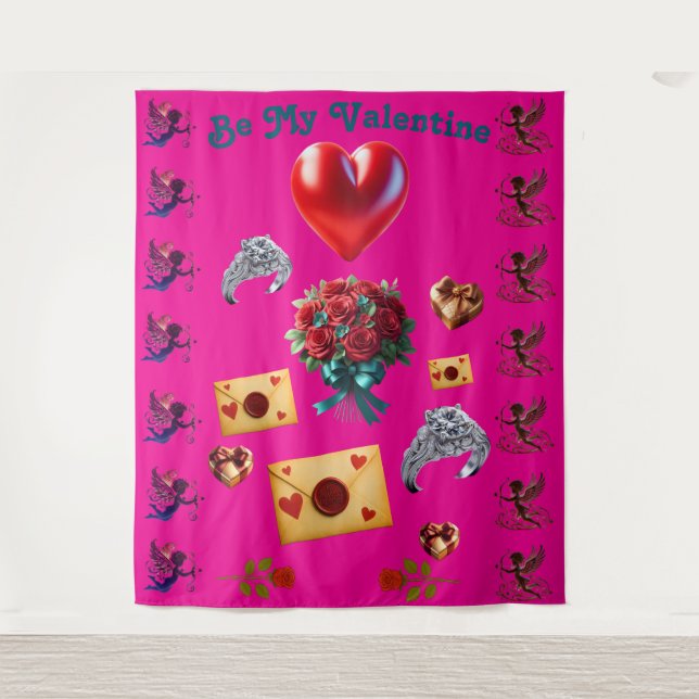 Großer Valentinstag-Teppich Wandteppich (Vorderseite)