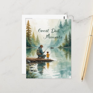 Grosser Vater Große Erinnerungen Angelsee Tag der  Postkarte