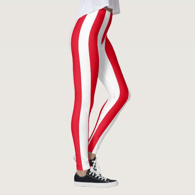 Großer vertikaler Candycane Streifen Leggings (Rechts)