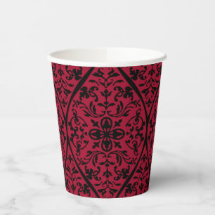 Grosser Verzierter roter Gothic-Muster Papier-Cup Pappbecher