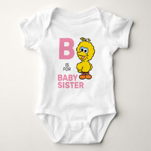 Großer Vogel   B ist für kleine Schwester Baby Strampler