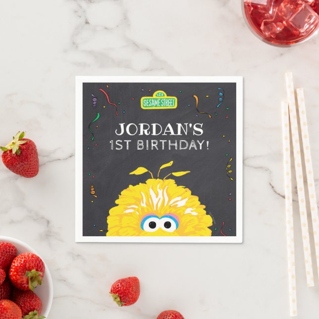Großer Vogel Tafelkreide Konfetti Geburtstag Serviette (Beispiel)