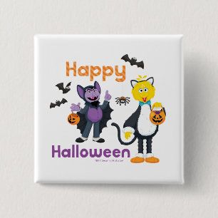 Großer Vogel und Graf Frohes Halloween Button