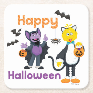 Großer Vogel und Graf Frohes Halloween Rechteckiger Pappuntersetzer