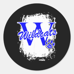 Großer W In Wildcats Runder Aufkleber