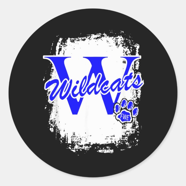 Großer W In Wildcats Runder Aufkleber (Vorderseite)