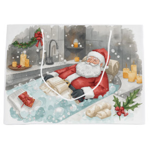 Großer Weihnachts-Geschenkbeutel mit Weihnachtsman Große Geschenktüte